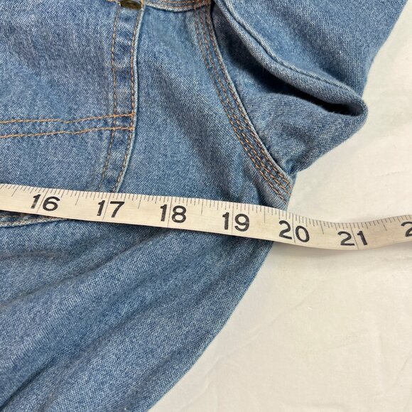 VTG Eddie Bauer Women's Denim Shirt Dress Size M Button-Front Long Sleeve Casual - Picture 7 of 11